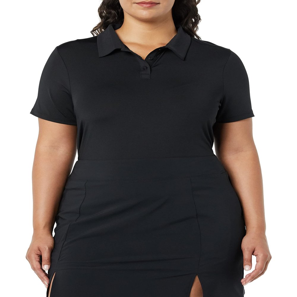 Amazon Essentials Women's Tech Stretch Tennis T-Shirt, Black, Medium