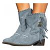 Bcshiye Women's Casual Ankle Boots Flat Winter Chunky Heel Fringed Western Boots Pointed Toe Anckle Boots Riding Boots view 1