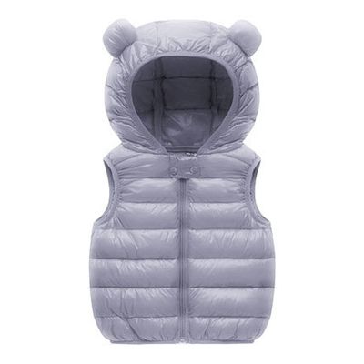 EISHOW Little Baby Girls Boys Warm Sleeveless Waistcoat Cute Hooded Puffer Vest Winter Lightweight Zipper Down Jacket Outwear (Purple,6-12 Months,6 Months,12 Months)