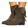 Bcshiye Women's Casual Ankle Boots Flat Winter Chunky Heel Fringed Western Boots Pointed Toe Anckle Boots Riding Boots view 1