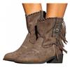 Bcshiye Women's Casual Ankle Boots Flat Winter Chunky Heel Fringed Western Boots Pointed Toe Anckle Boots Riding Boots view 1