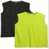 Amazon Essentials Men's Active Performance Tech Muscle Sleeveless Tank Top Workout Shirt, Pack of 2, Black/Lime Green, Large view 1