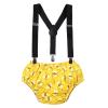 Baby Boys Bumble Bee First Birthday Cake Smash Outfit Honey Bee Diaper Cover Suspenders Bowtie Headband 4PCS Clothes Set for One Year Old Photo Shoot dress Yellow Bee 3-24 Months view 2