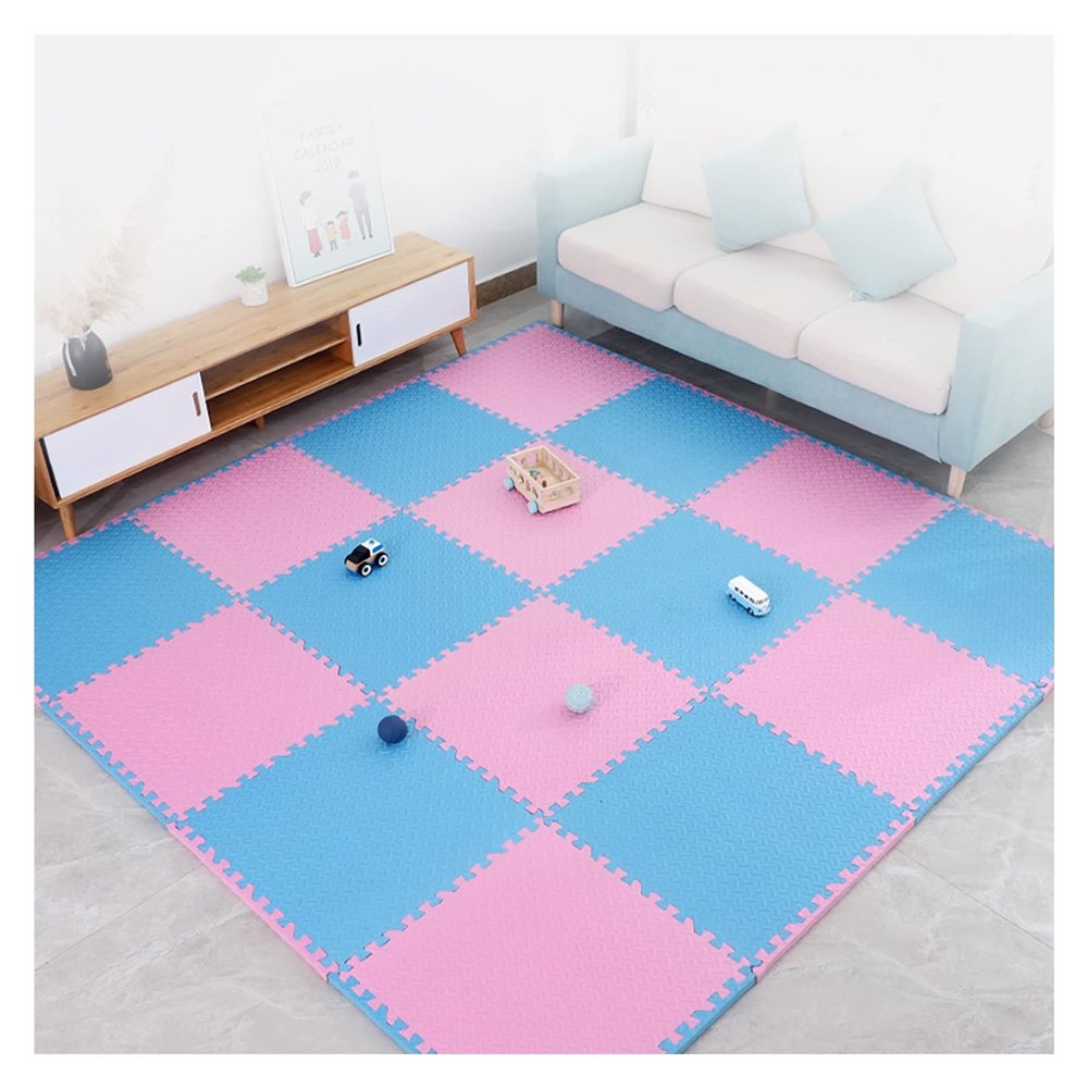Soft Foam Interlocking Play Mat Splicing Thicken Child Puzzle Climbing Mat Bedroom Carpet Crawling Floor Mat TatamiCustomizable Size (Color : A, Size : 60x60x1.2cm-16pcs)