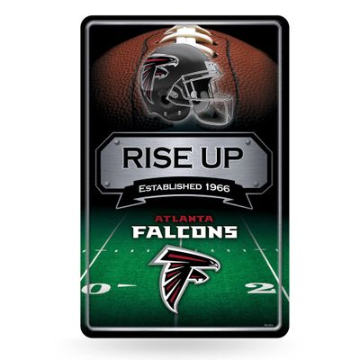 NFL Rico Industries Atlanta Falcons Large Metal Sign 11" x 17" Large Metal Home Dcor Sign