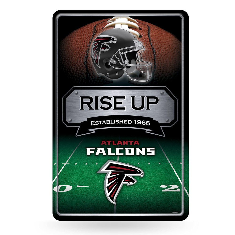 NFL Rico Industries Atlanta Falcons Large Metal Sign 11" x 17" Large Metal Home Dcor Sign