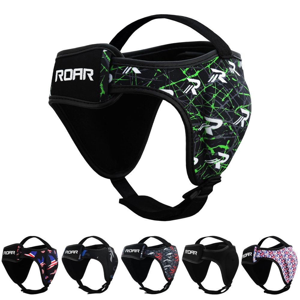 ROAR-INT Wrestling Headgear Men BJJ Ear Guard Protection MMA Grappling Cauliflower Helmet (Green, One-Size)