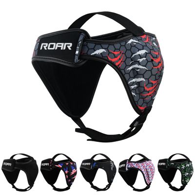 ROAR-INT Wrestling Headgear Men BJJ Ear Guard Protection MMA Grappling Cauliflower Helmet (Red, One-Size)