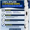 Five Oceans Boat Anchor Rope 1/2 inch x 150 ft - Marine Premium 3-Strand White Nylon - Ideal for Mooring Anchoring Windlasses Towing - FO4486-M150 view 2