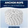 Five Oceans Boat Anchor Rope 1/2 inch x 150 ft - Marine Premium 3-Strand White Nylon - Ideal for Mooring Anchoring Windlasses Towing - FO4486-M150 view 4