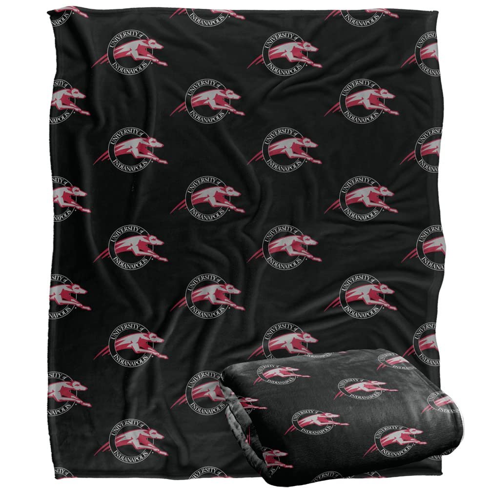 University of Indianapolis Hounds Blanket, 50"x60" Logo Pattern, Silky Touch Super Soft Throw