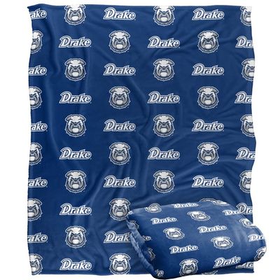 Drake University Bulldogs Blanket, 50"x60" Logo Pattern, Silky Touch Super Soft Throw