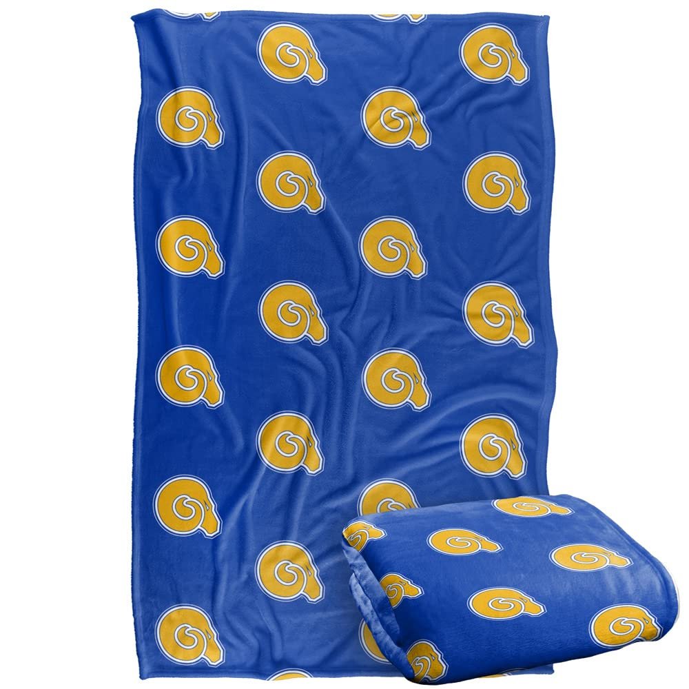 Albany State University Golden Rams Blanket, 36"x58" Logo Pattern, Silky Touch Super Soft Throw