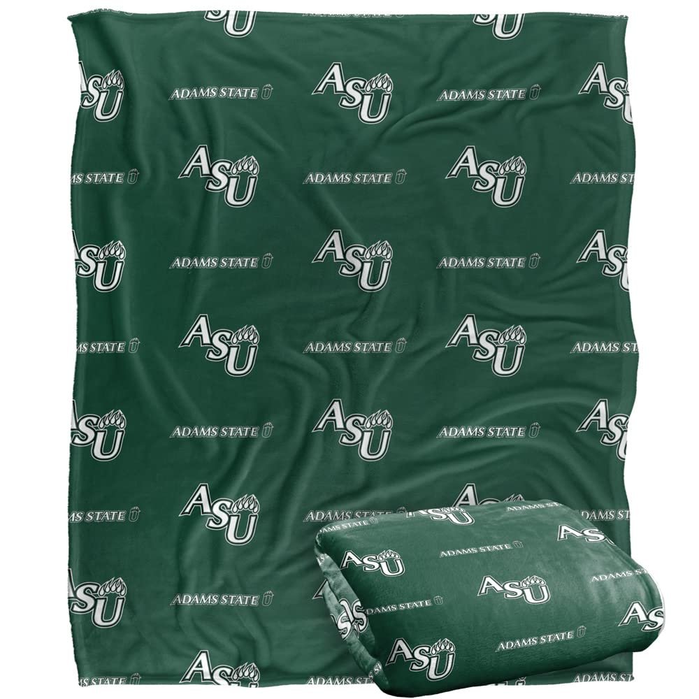 Adams State University Grizzlies Blanket, 50"x60" Logo Pattern, Silky Touch Super Soft Throw
