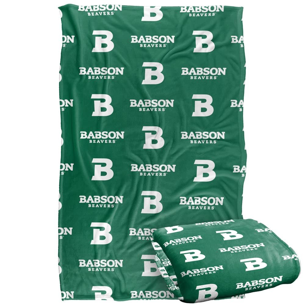 Babson College Beavers Blanket, 36"x58" Logo Pattern, Silky Touch Super Soft Throw