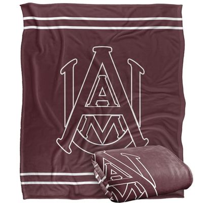 Alabama A&M University Bulldogs Blanket, 50"x60" Primary Logo Stripes, Silky Touch Super Soft Throw