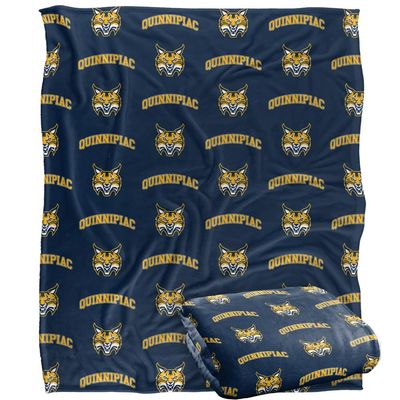 Quinnipiac University Bobcats Blanket, 50"x60" Logo Pattern, Silky Touch Super Soft Throw