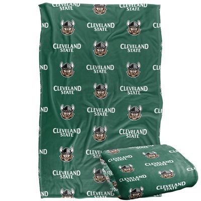Cleveland State University Vikings Blanket, 36"x58" Logo Pattern, Silky Touch Super Soft Throw