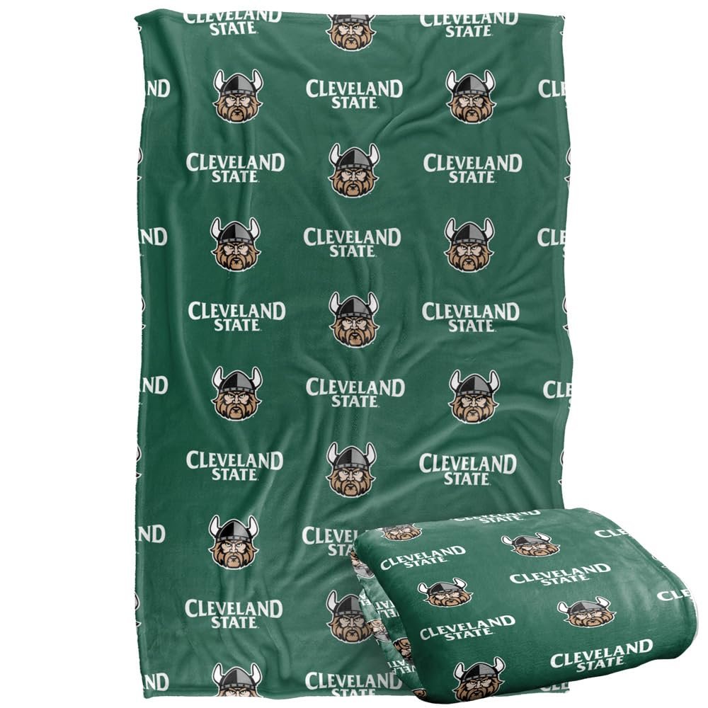 Cleveland State University Vikings Blanket, 36"x58" Logo Pattern, Silky Touch Super Soft Throw