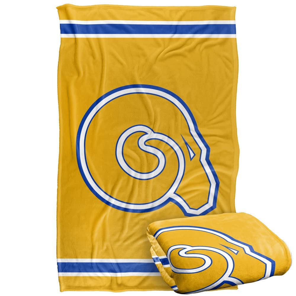 Albany State University Golden Rams Blanket, 36"x58" Primary Logo Stripes, Silky Touch Super Soft Throw