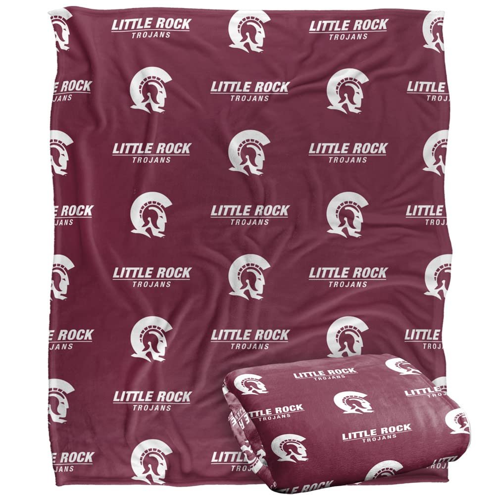 University of Arkansas at Little Rock Trojans Blanket, 50"x60" Logo Pattern, Silky Touch Super Soft Throw