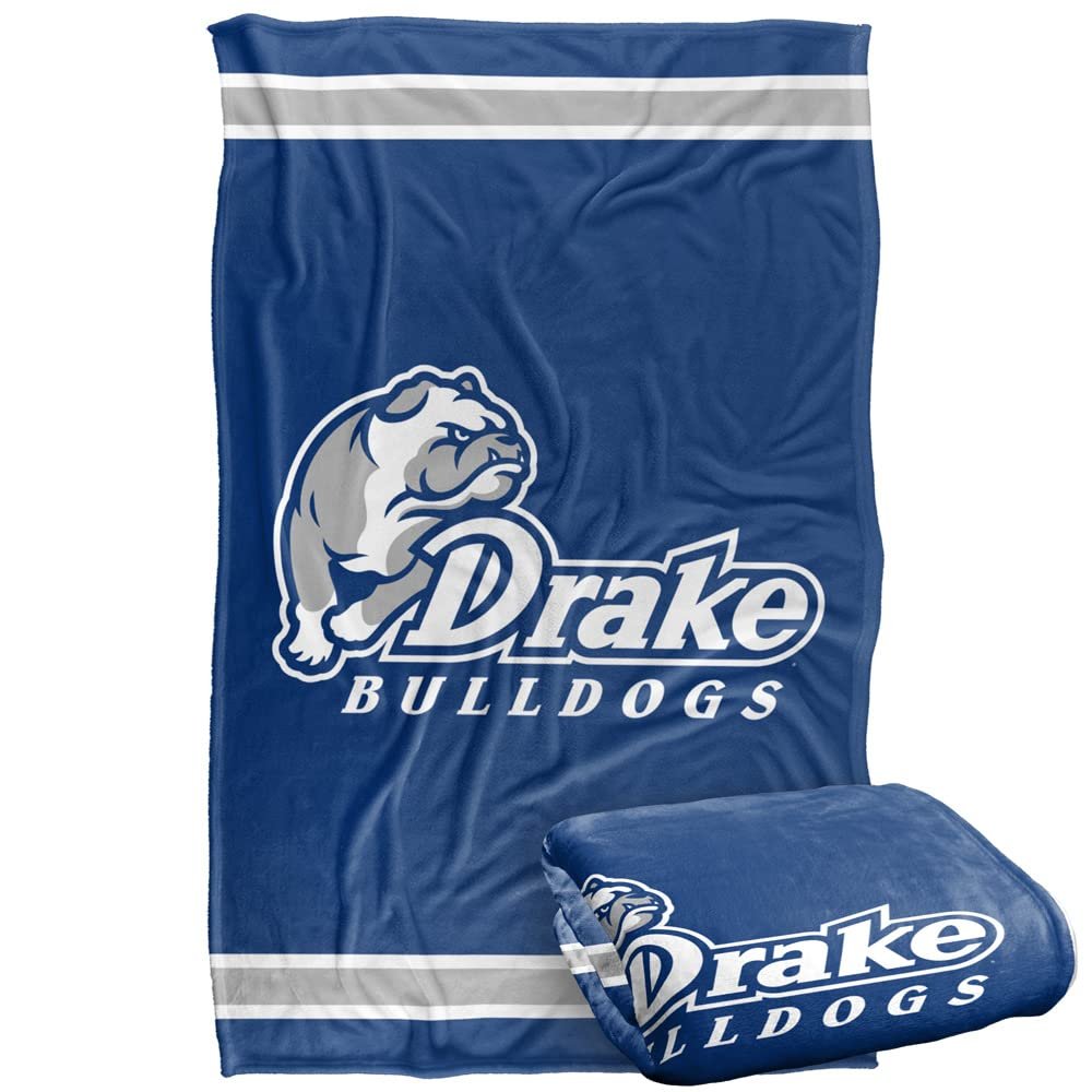 Drake University Bulldogs Blanket, 36"x58" Primary Logo Stripes, Silky Touch Super Soft Throw