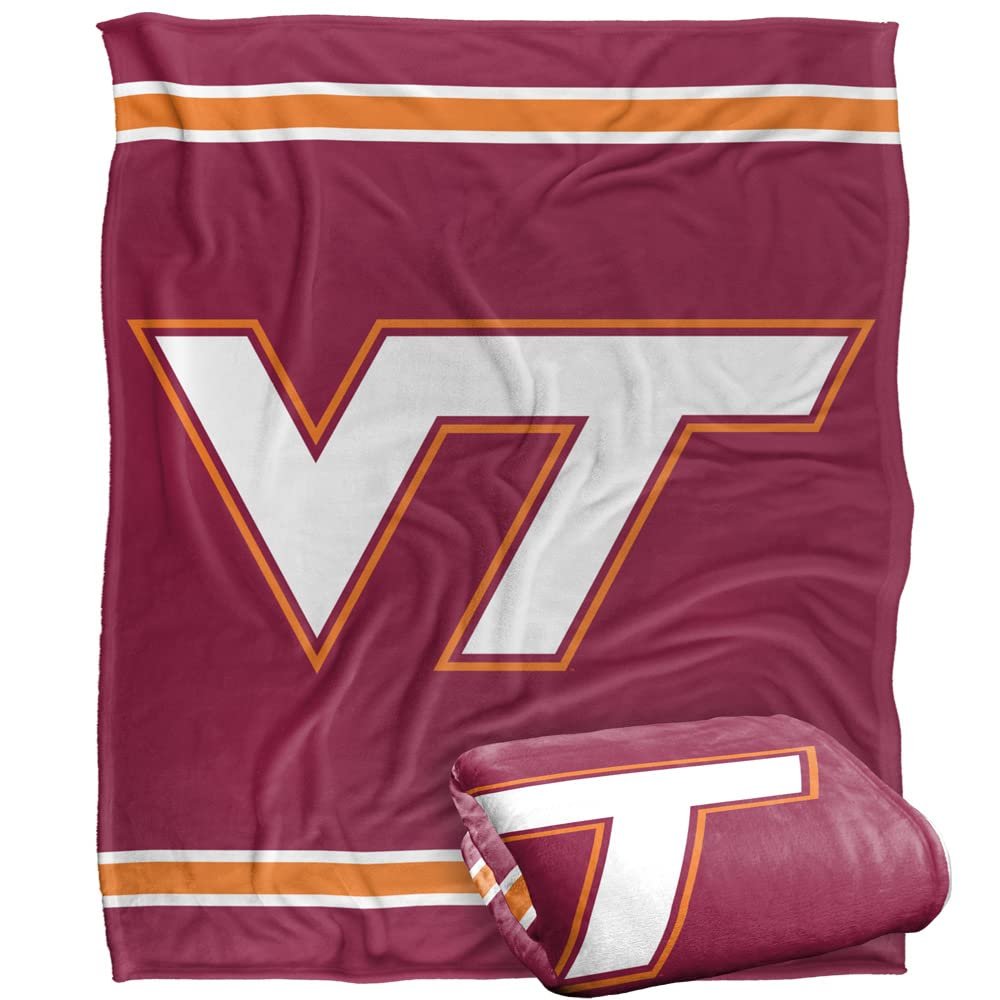 Virginia Tech Hokies Blanket, 50"x60" Primary Logo Stripes, Silky Touch Super Soft Throw
