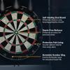 Hathaway Geneva Dartboard and Cabinet Set - Includes 18-in Dartboard, Steel-Tip Darts, Chalk Scoreboards - Perfect for Family Game Rooms, Basements, Home Bars, Wood Grain/Black/Gray view 3