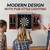 Hathaway Geneva Dartboard and Cabinet Set - Includes 18-in Dartboard, Steel-Tip Darts, Chalk Scoreboards - Perfect for Family Game Rooms, Basements, Home Bars, Wood Grain/Black/Gray view 4