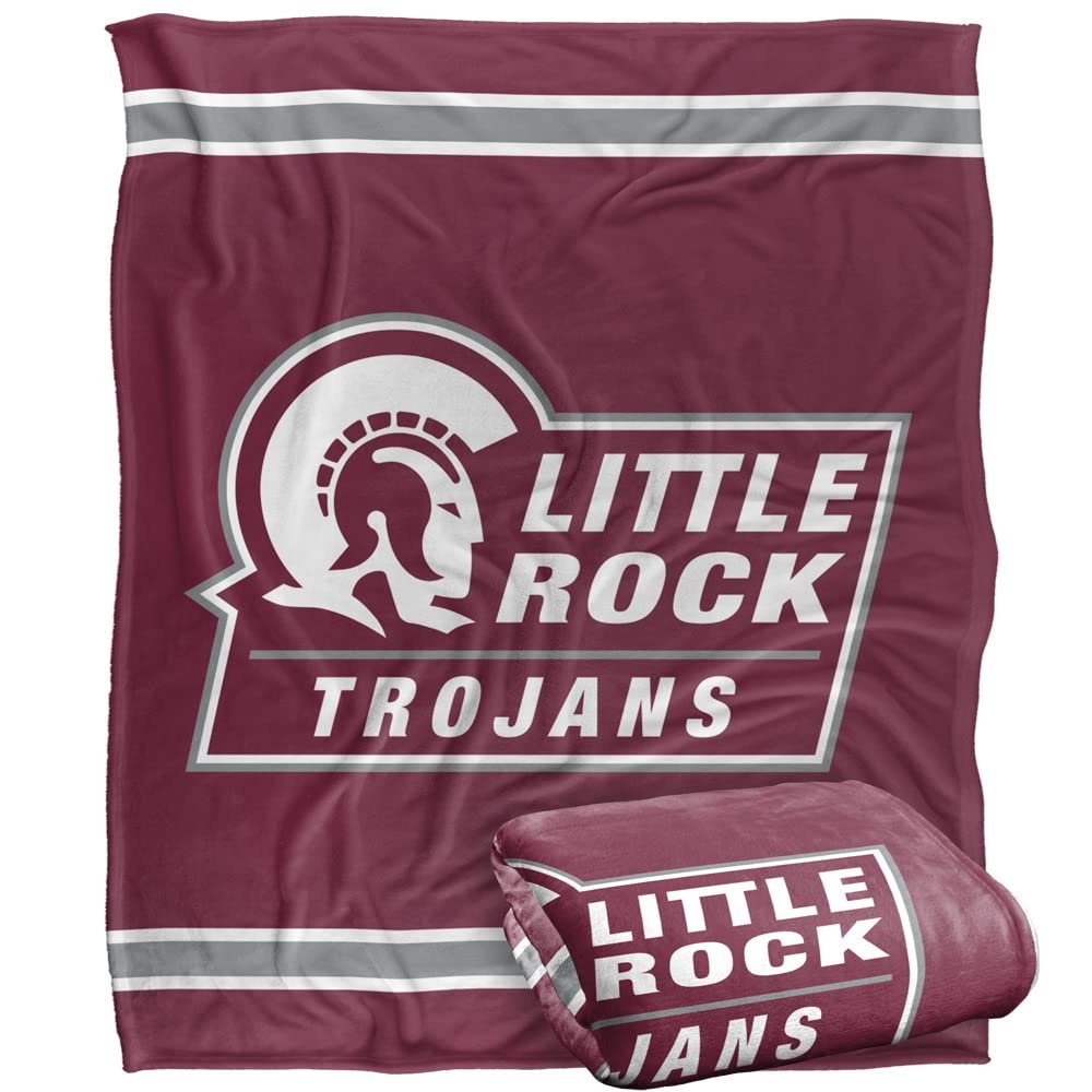 University of Arkansas at Little Rock Trojans Blanket, 50"x60" Primary Logo Stripes, Silky Touch Super Soft Throw