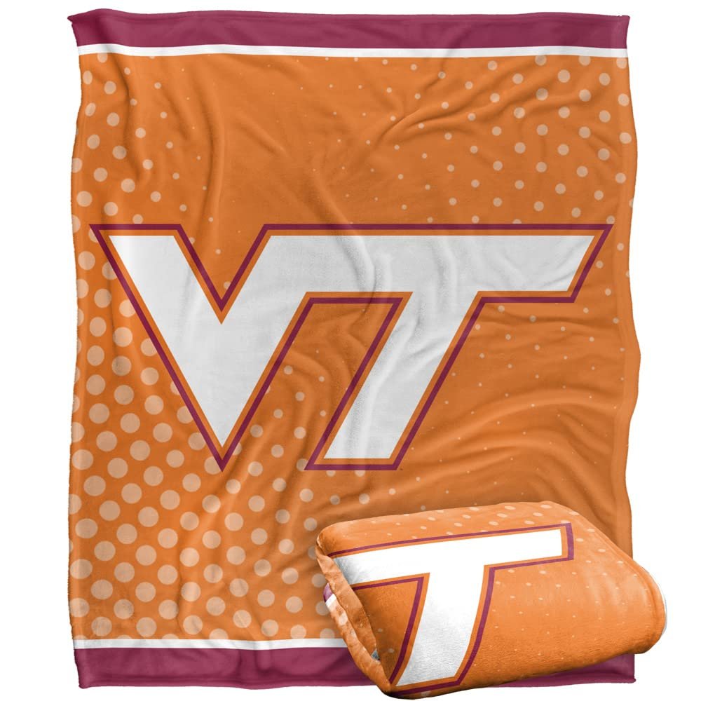 Virginia Tech Hokies Blanket, 50"x60" Logo Dots, Silky Touch Super Soft Throw