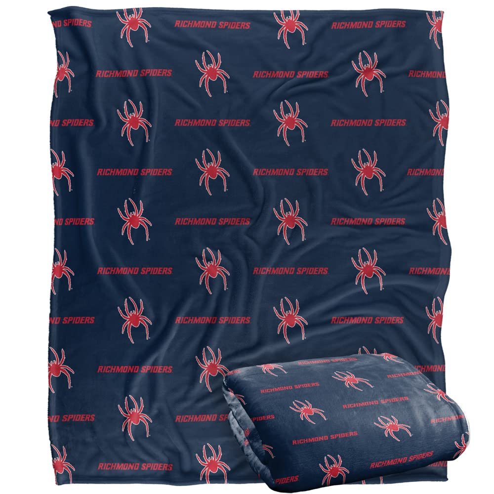 University of Richmond Spiders Blanket, 50"x60" Logo Pattern, Silky Touch Super Soft Throw