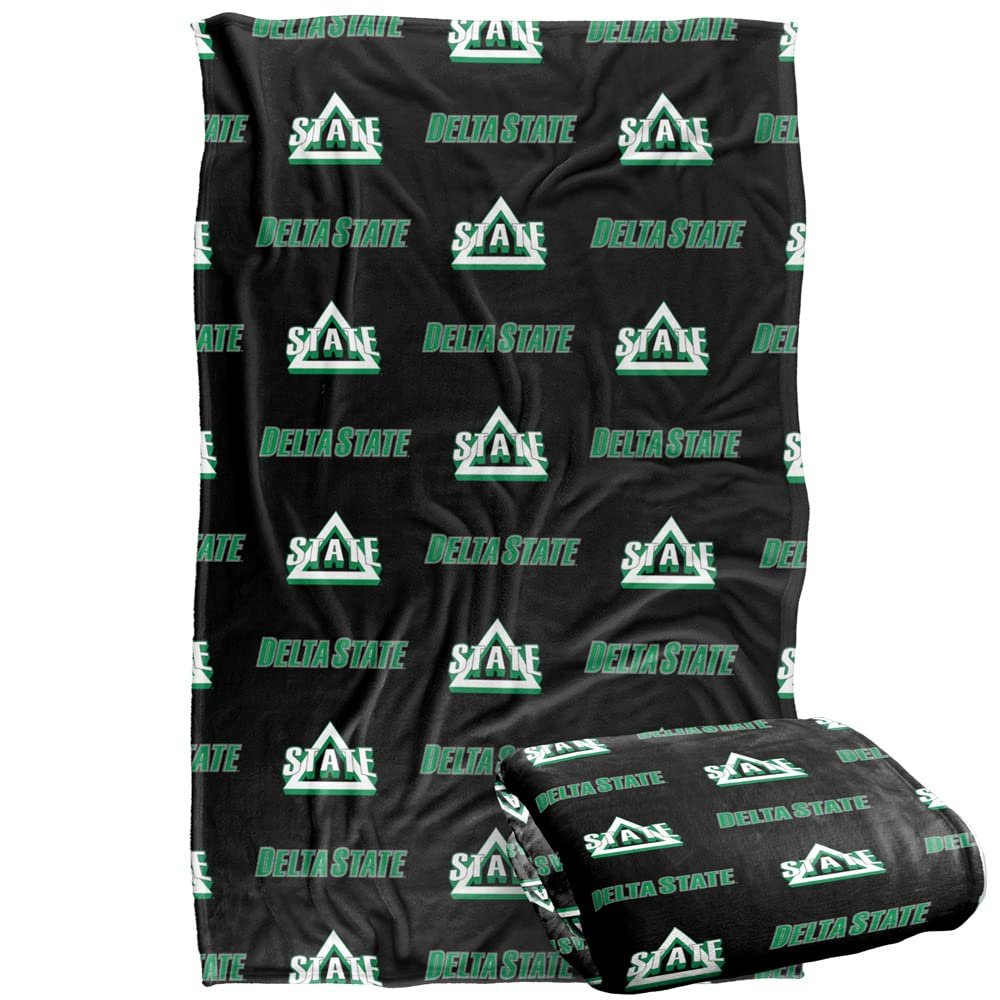 Delta State University Statesmen Blanket, 36"x58" Logo Pattern, Silky Touch Super Soft Throw