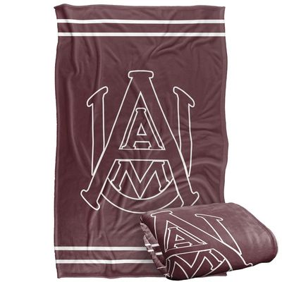 Alabama A&M University Bulldogs Blanket, 36"x58" Primary Logo Stripes, Silky Touch Super Soft Throw