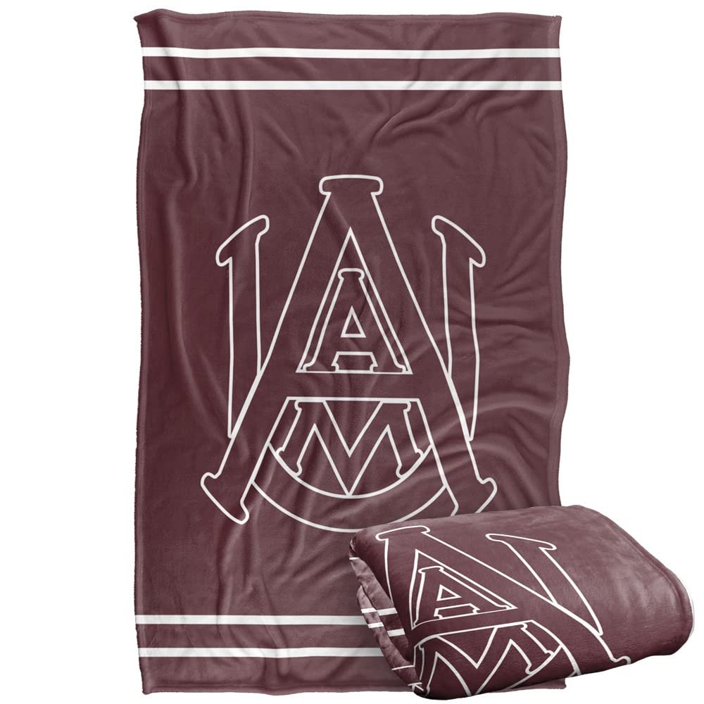 Alabama A&M University Bulldogs Blanket, 36"x58" Primary Logo Stripes, Silky Touch Super Soft Throw