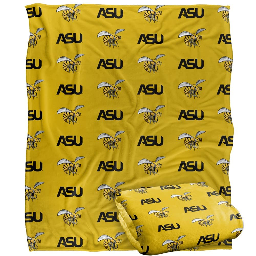 Alabama State University Hornets Blanket, 50"x60" Logo Pattern, Silky Touch Super Soft Throw
