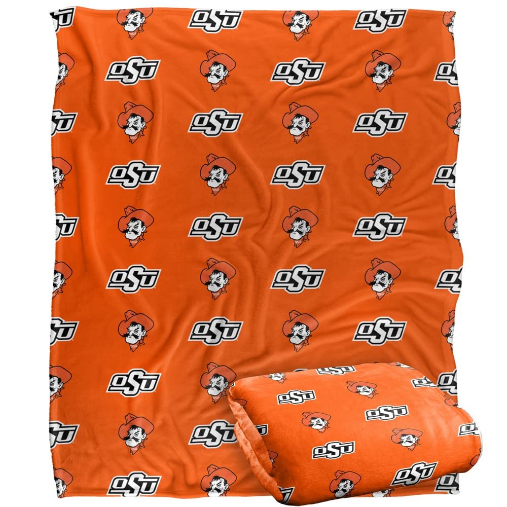Oklahoma State University Cowboys Blanket, 50"x60" Logo Pattern, Silky Touch Super Soft Throw