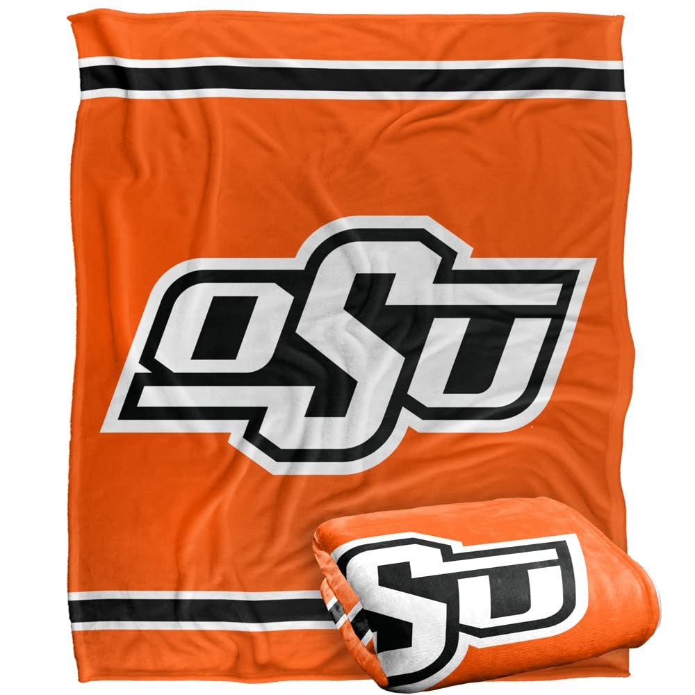 Oklahoma State University Cowboys Blanket, 50"x60" Primary Logo Stripes, Silky Touch Super Soft Throw