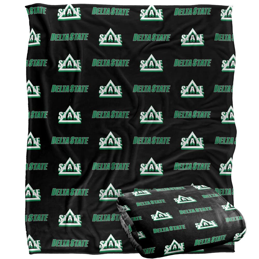 Delta State University Statesmen Blanket, 50"x60" Logo Pattern, Silky Touch Super Soft Throw
