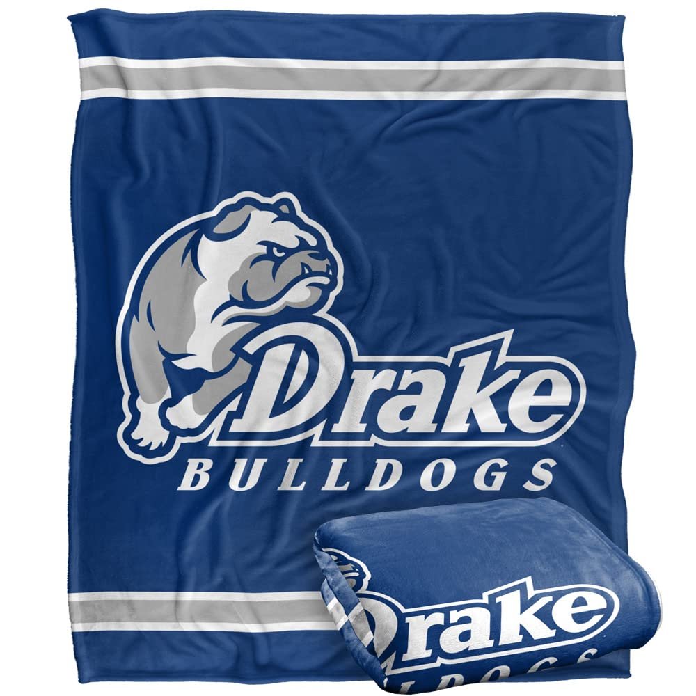 Drake University Bulldogs Blanket, 50"x60" Primary Logo Stripes, Silky Touch Super Soft Throw