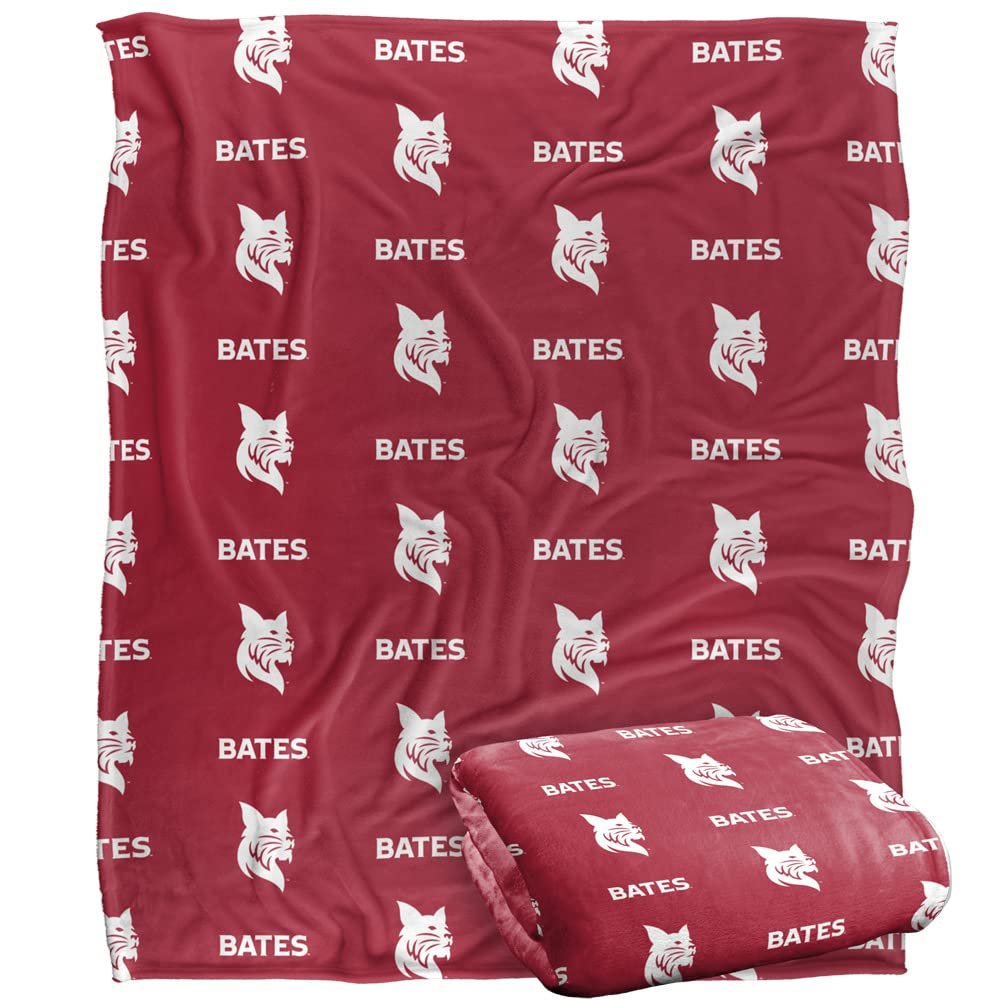 Bates College Bobcats Blanket, 50"x60" Logo Pattern, Silky Touch Super Soft Throw