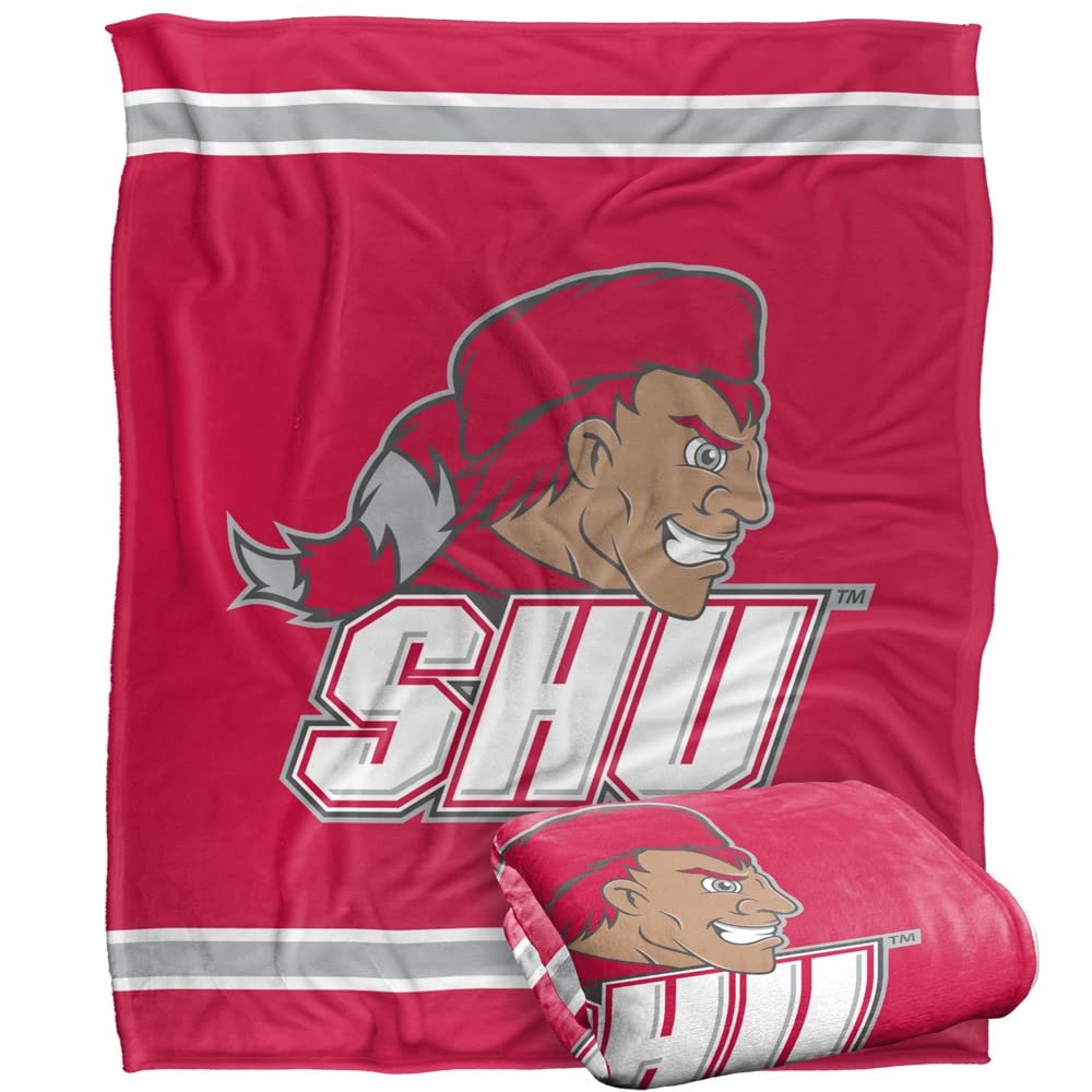 Sacred Heart University Pioneers Blanket, 50"x60" Primary Logo Stripes, Silky Touch Super Soft Throw