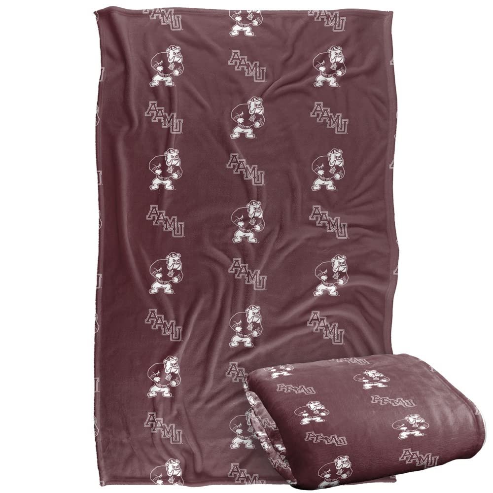 Alabama A&M University Bulldogs Blanket, 36"x58" Logo Pattern, Silky Touch Super Soft Throw