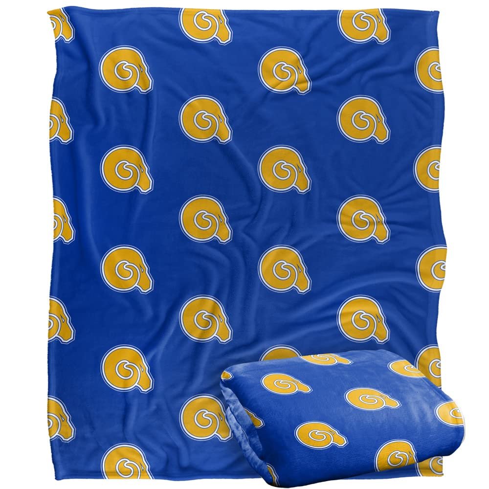 Albany State University Golden Rams Blanket, 50"x60" Logo Pattern, Silky Touch Super Soft Throw