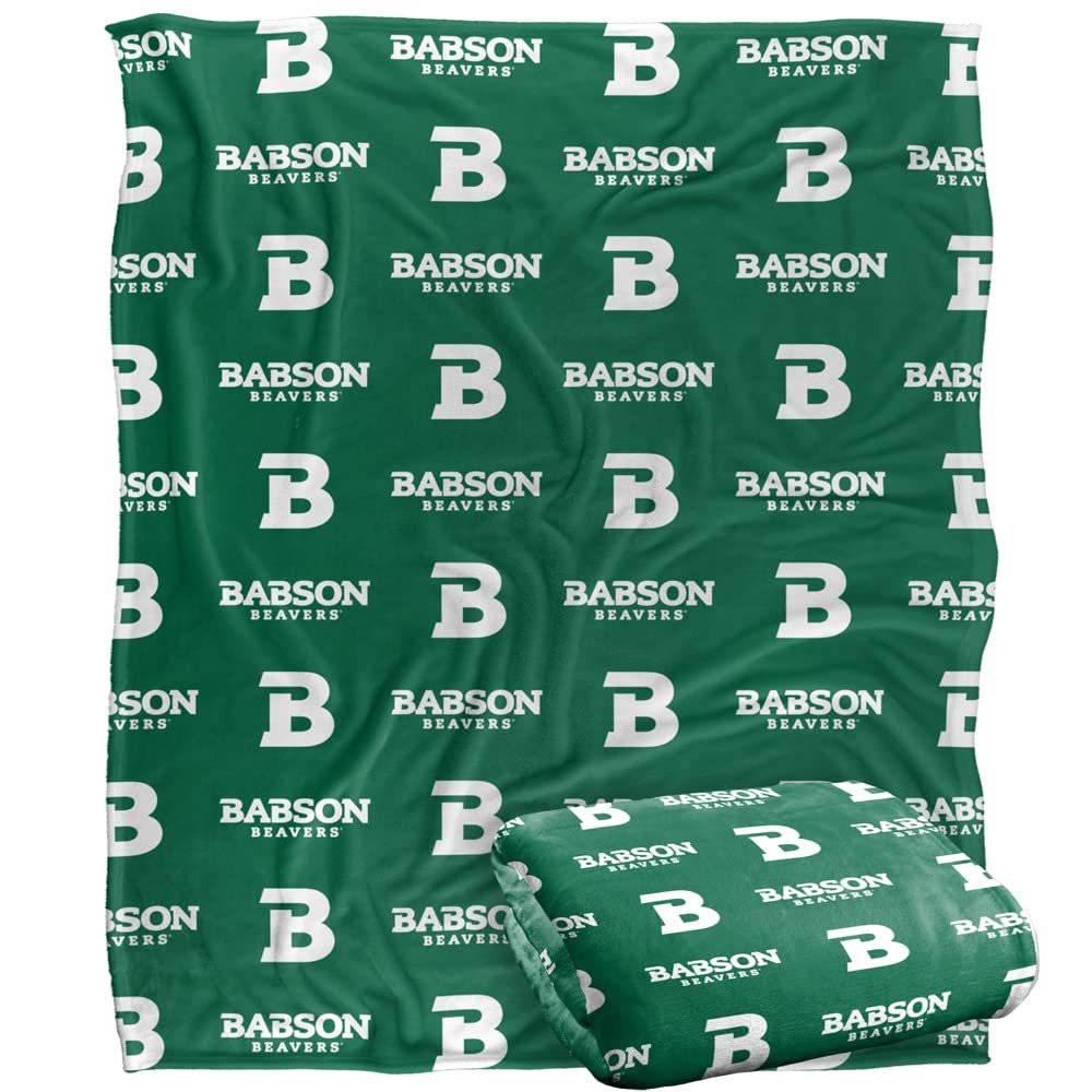 Babson College Beavers Blanket, 50"x60" Logo Pattern, Silky Touch Super Soft Throw