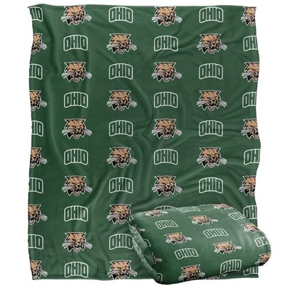 Ohio University Bobcats Blanket, 50"x60" Logo Pattern, Silky Touch Super Soft Throw