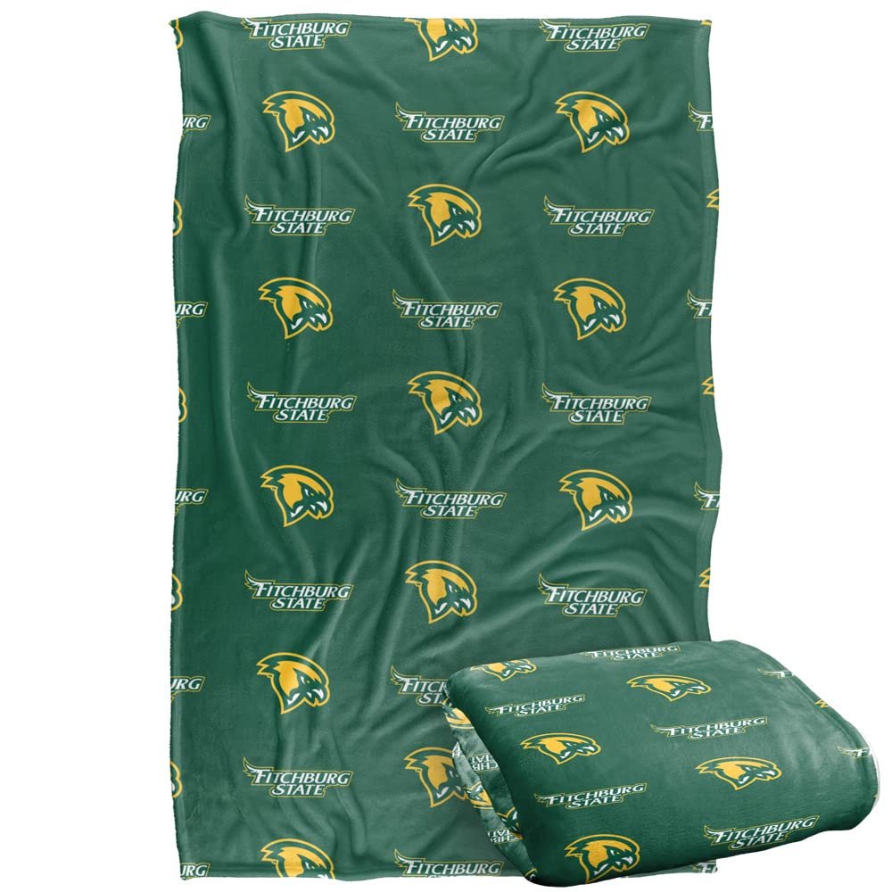 Fitchburg State University Falcons Blanket, 36"x58" Logo Pattern, Silky Touch Super Soft Throw