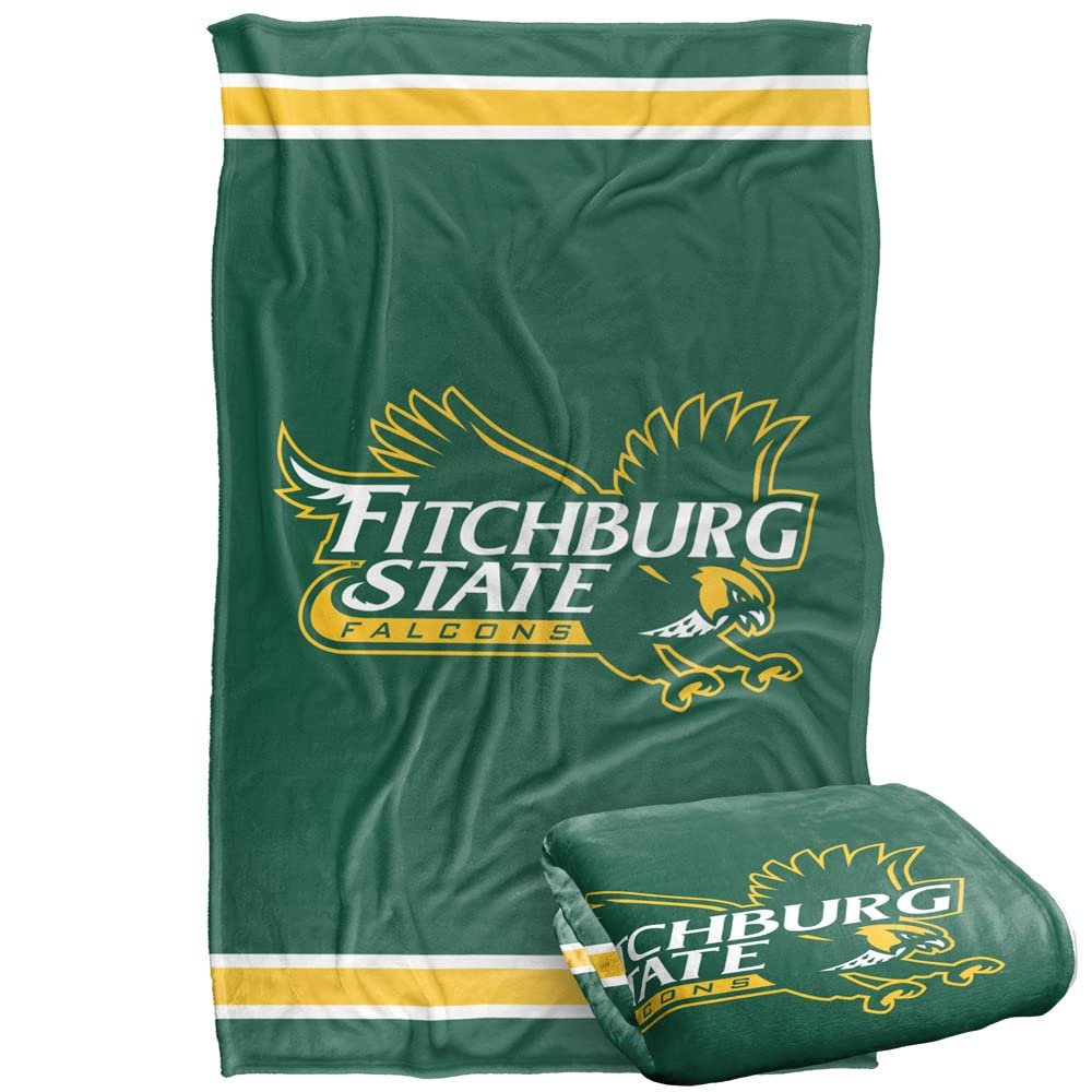 Fitchburg State University Falcons Blanket, 36"x58" Primary Logo Stripes, Silky Touch Super Soft Throw