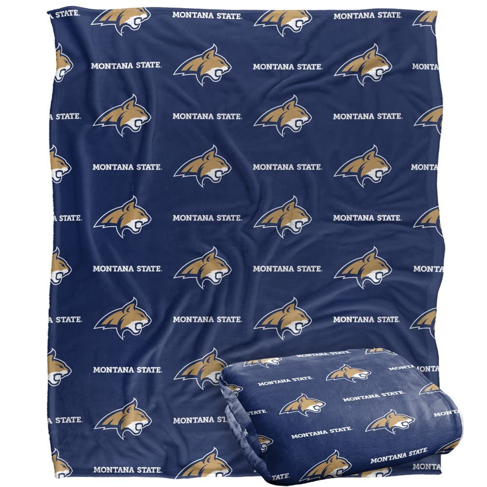 Montana State University Bobcats Blanket, 50"x60" Logo Pattern, Silky Touch Super Soft Throw