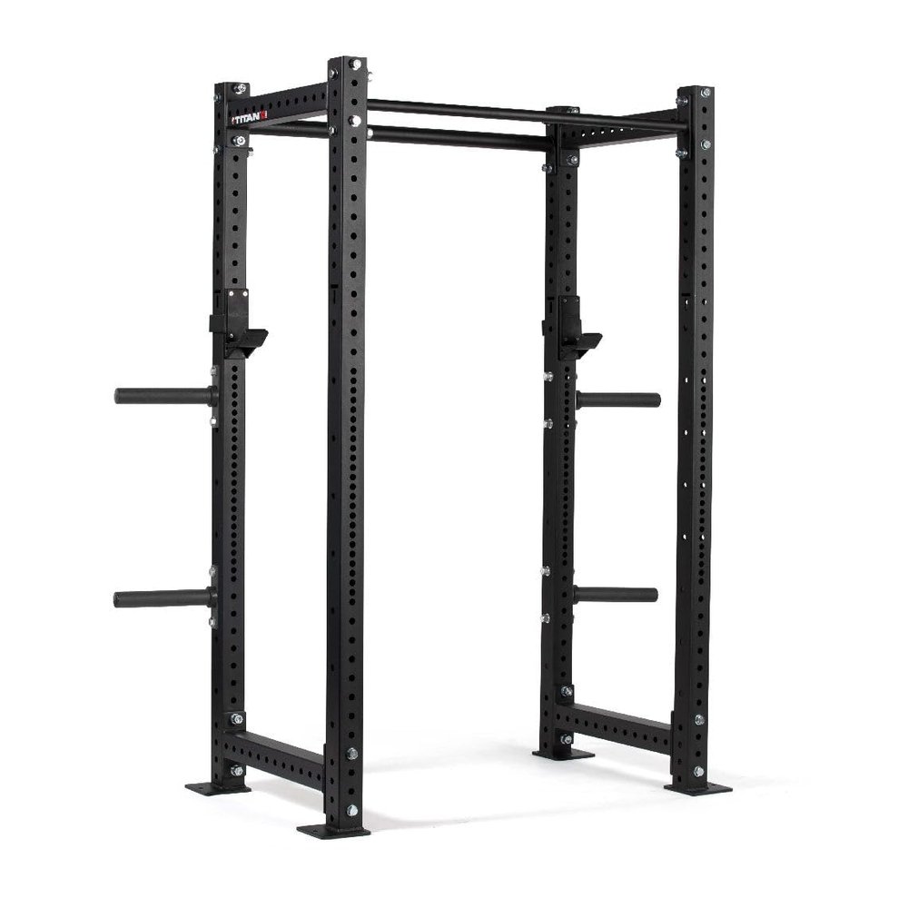 Titan Fitness X-3 Series Short Bolt-Down Power Rack with Weight Plate Holders 24-in. Depth